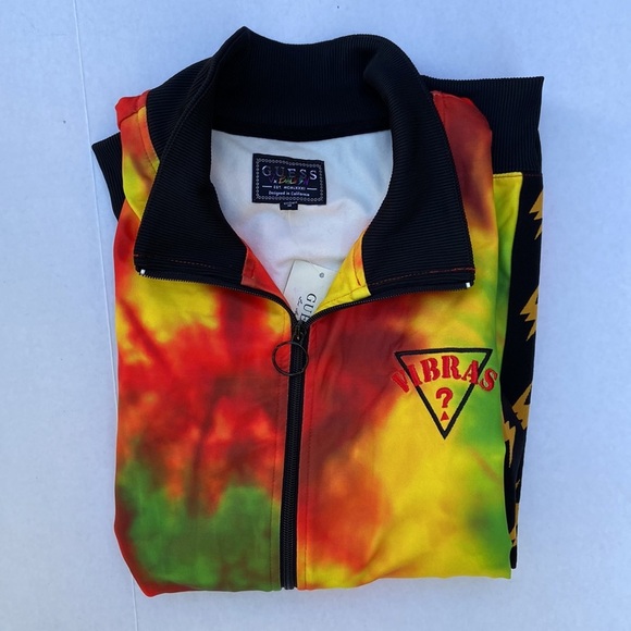 New GUESS x J Balvin Tie Dye Track Jacket SZ M - Picture 4 of 6